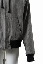 画像をギャラリービューアに読み込む, N/07 limited HOODY ZIP PARKA / SELVEDGE HICKORY STRIPES DENIM + FRENCH CARZE (BLACK x WHITE)