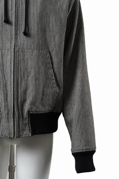 画像をギャラリービューアに読み込む, N/07 limited HOODY ZIP PARKA / SELVEDGE HICKORY STRIPES DENIM + FRENCH CARZE (BLACK x WHITE)