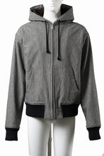 画像をギャラリービューアに読み込む, N/07 limited HOODY ZIP PARKA / SELVEDGE HICKORY STRIPES DENIM + FRENCH CARZE (BLACK x WHITE)