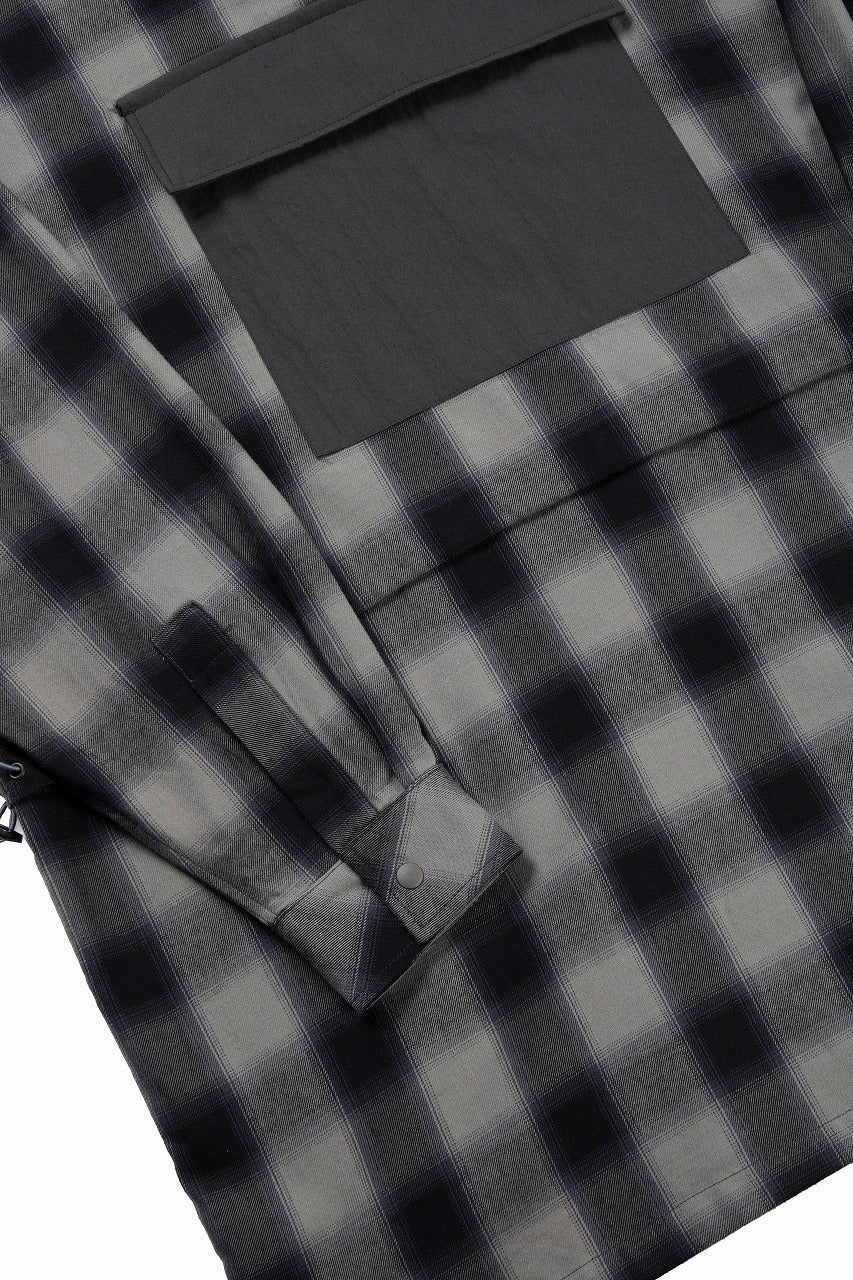画像をギャラリービューアに読み込む, F/CE. WATER-SHIELD CHECK ANORAK SHIRT (GRAY)