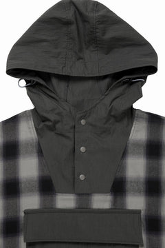 画像をギャラリービューアに読み込む, F/CE. WATER-SHIELD CHECK ANORAK SHIRT (GRAY)