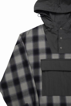 画像をギャラリービューアに読み込む, F/CE. WATER-SHIELD CHECK ANORAK SHIRT (GRAY)