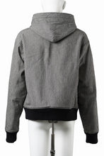 画像をギャラリービューアに読み込む, N/07 limited HOODY ZIP PARKA / SELVEDGE HICKORY STRIPES DENIM + FRENCH CARZE (BLACK x WHITE)