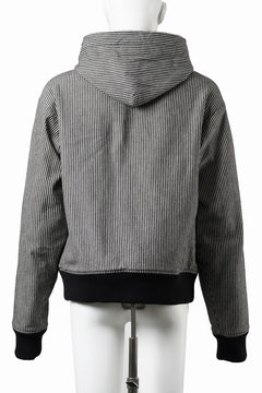 画像をギャラリービューアに読み込む, N/07 limited HOODY ZIP PARKA / SELVEDGE HICKORY STRIPES DENIM + FRENCH CARZE (BLACK x WHITE)