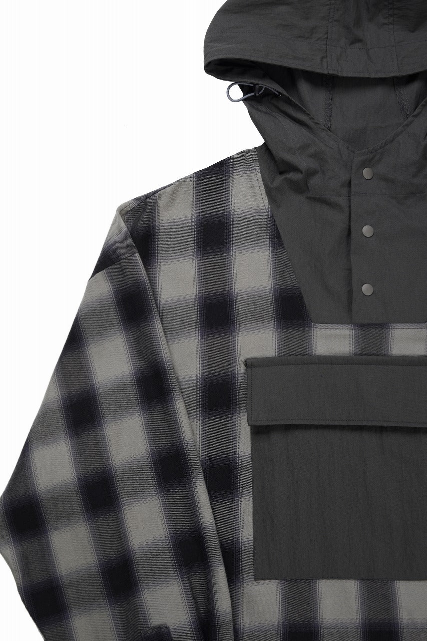 画像をギャラリービューアに読み込む, F/CE. WATER-SHIELD CHECK ANORAK SHIRT (GRAY)