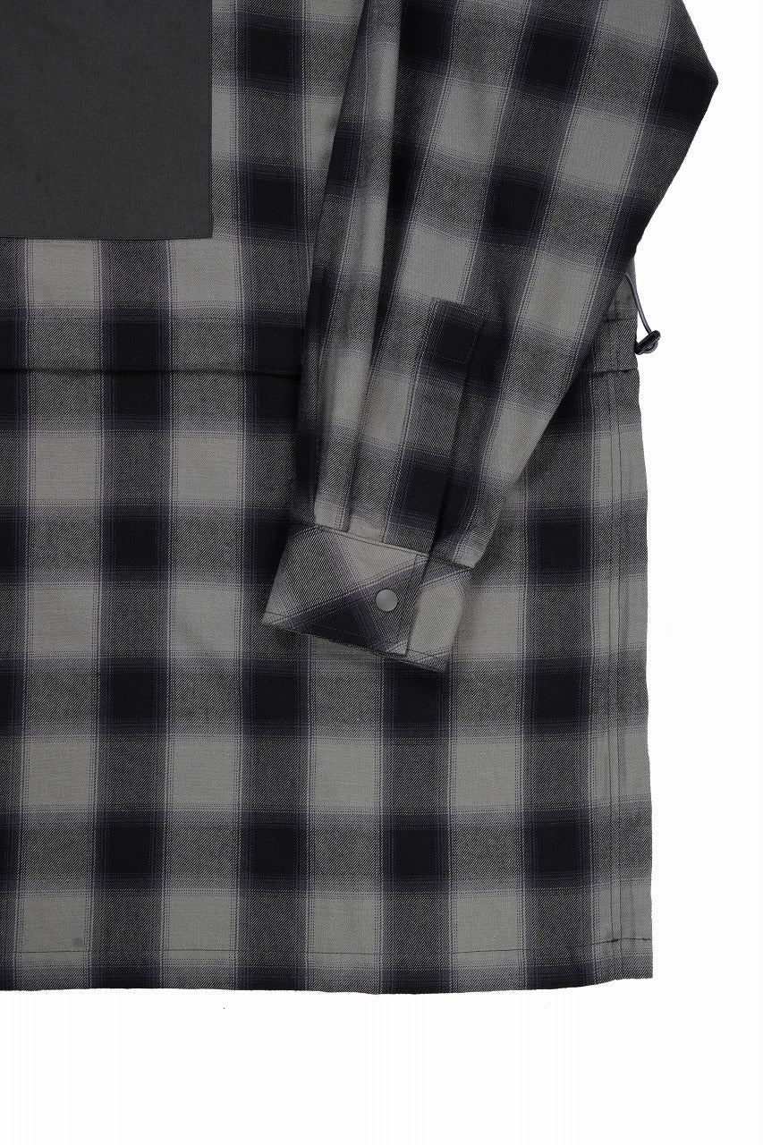 画像をギャラリービューアに読み込む, F/CE. WATER-SHIELD CHECK ANORAK SHIRT (GRAY)