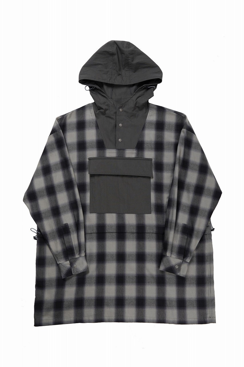 画像をギャラリービューアに読み込む, F/CE. WATER-SHIELD CHECK ANORAK SHIRT (GRAY)