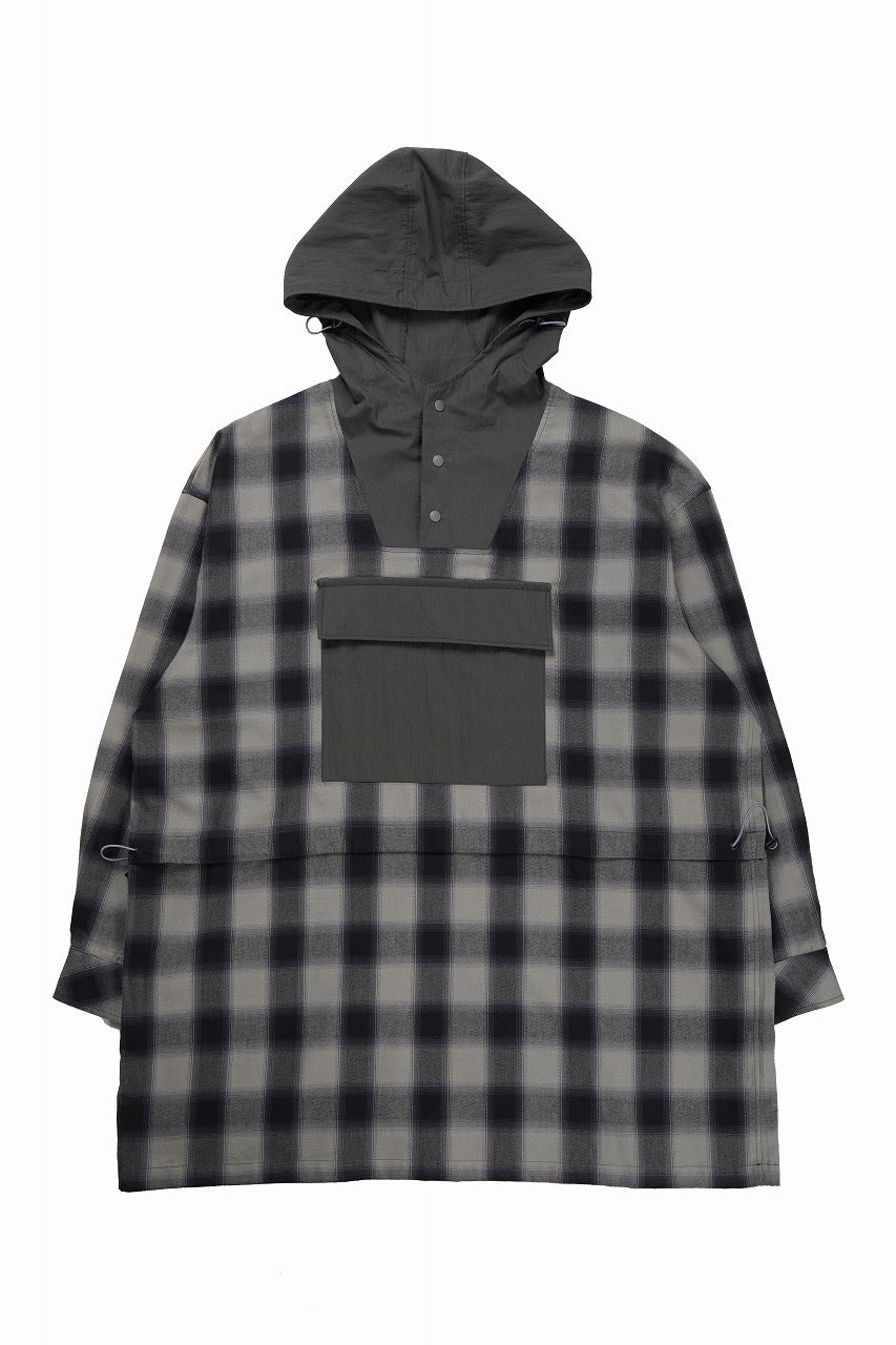F/CE. WATER-SHIELD CHECK ANORAK SHIRT (GRAY)