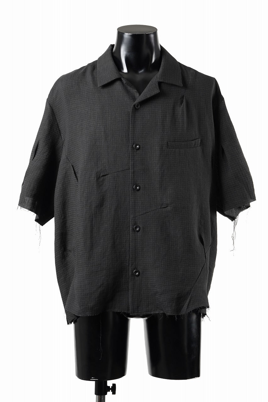 画像をギャラリービューアに読み込む, Professor.E CHECK SHORT SLEEVE SHIRT (BLACK)