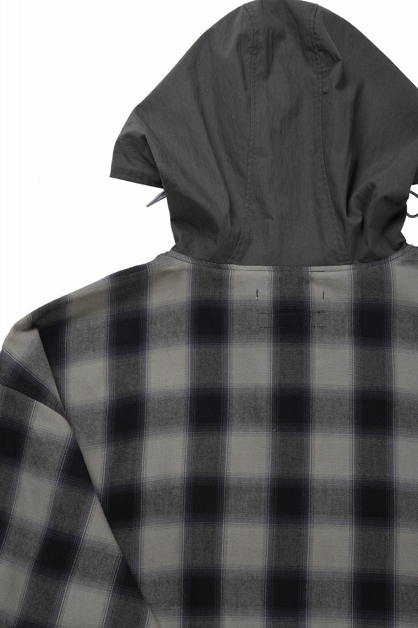 F/CE. WATER-SHIELD CHECK ANORAK SHIRT (GRAY)