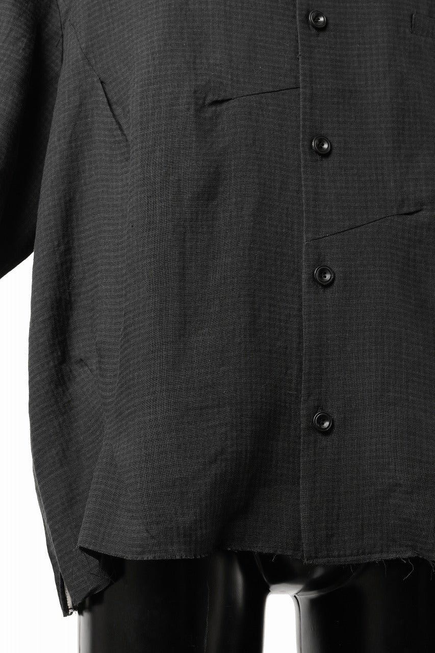 画像をギャラリービューアに読み込む, Professor.E CHECK SHORT SLEEVE SHIRT (BLACK)