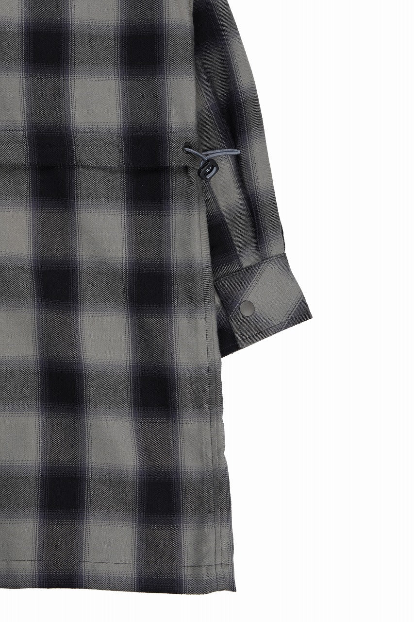 画像をギャラリービューアに読み込む, F/CE. WATER-SHIELD CHECK ANORAK SHIRT (GRAY)
