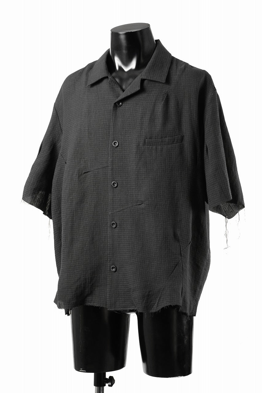 画像をギャラリービューアに読み込む, Professor.E CHECK SHORT SLEEVE SHIRT (BLACK)
