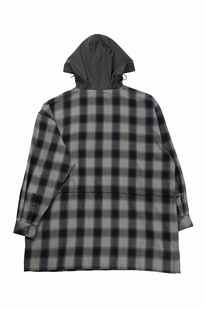 画像をギャラリービューアに読み込む, F/CE. WATER-SHIELD CHECK ANORAK SHIRT (GRAY)