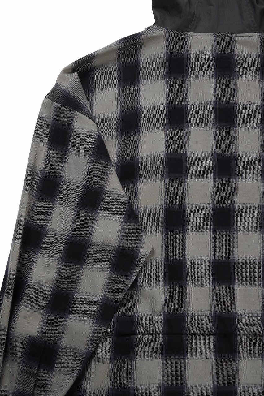 F/CE. WATER-SHIELD CHECK ANORAK SHIRT (GRAY)
