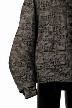 画像をギャラリービューアに読み込む, KLASICA "IRWELL" CURVED ARM BUTTON BLOUSON / BACK JACQUARD HOUND TOOTH CAMO (FOREST)