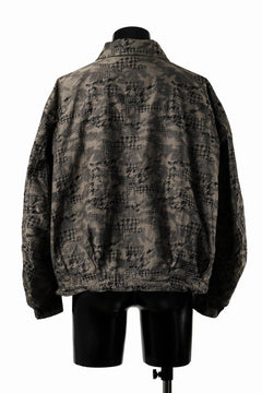 画像をギャラリービューアに読み込む, KLASICA "IRWELL" CURVED ARM BUTTON BLOUSON / BACK JACQUARD HOUND TOOTH CAMO (FOREST)