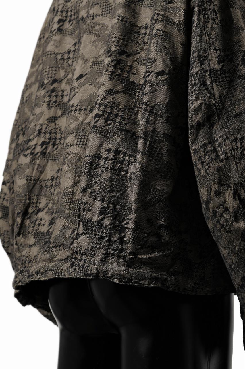画像をギャラリービューアに読み込む, KLASICA "IRWELL" CURVED ARM BUTTON BLOUSON / BACK JACQUARD HOUND TOOTH CAMO (FOREST)