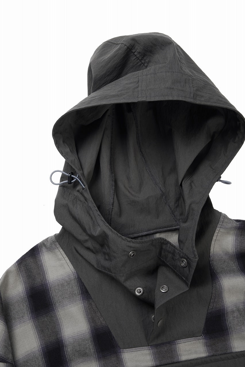 F/CE. WATER-SHIELD CHECK ANORAK SHIRT (GRAY)