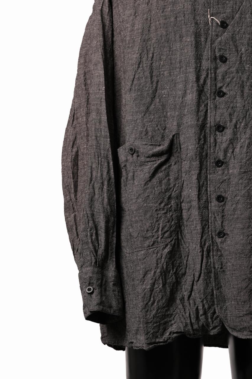 画像をギャラリービューアに読み込む, KLASICA "SH-051" BACK FLAP SHIRTS with BIG POCKETS / ANCIENT COLORED LINEN CHAMBRAY (BROWN)