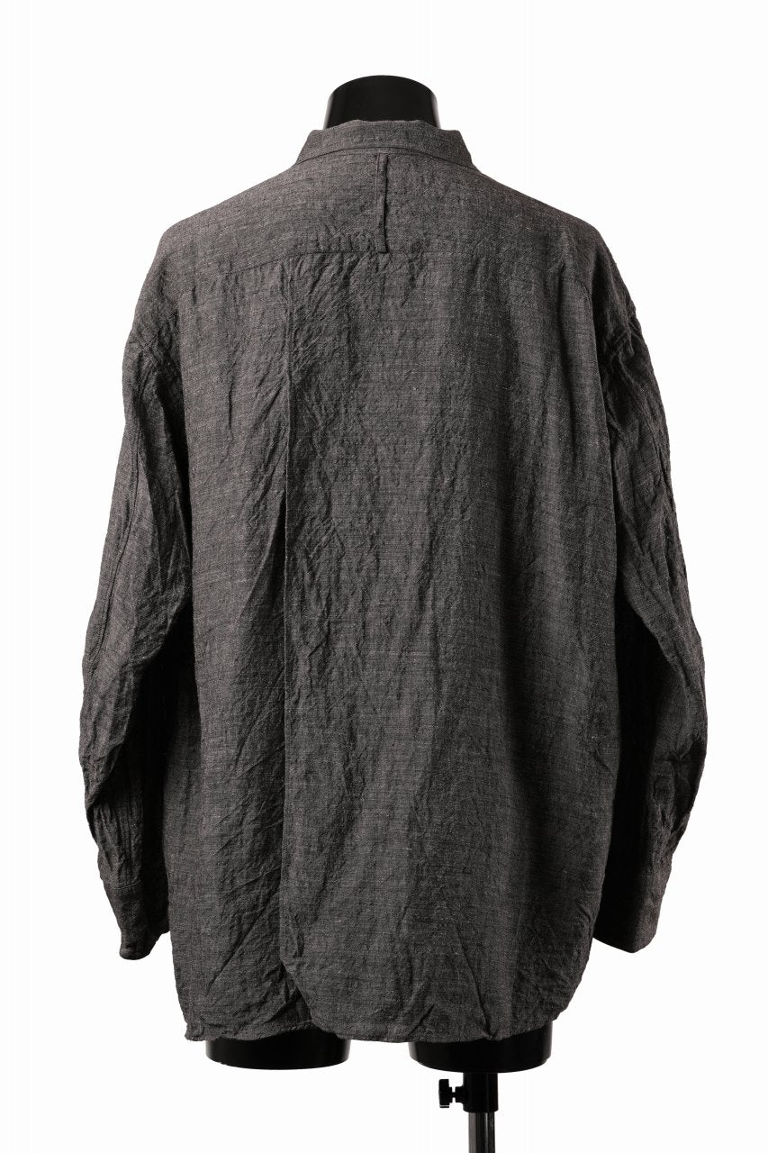 画像をギャラリービューアに読み込む, KLASICA "SH-051" BACK FLAP SHIRTS with BIG POCKETS / ANCIENT COLORED LINEN CHAMBRAY (BROWN)
