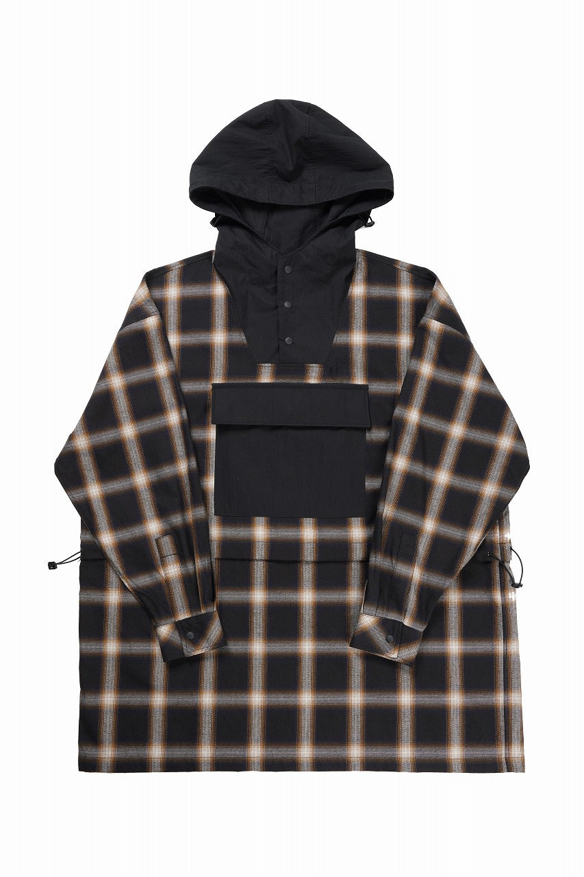 画像をギャラリービューアに読み込む, F/CE. WATER-SHIELD CHECK ANORAK SHIRT (BLACK)