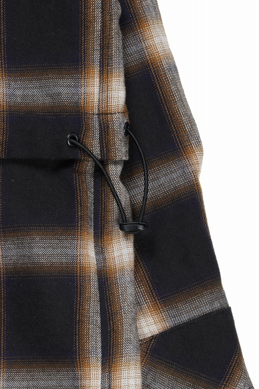 画像をギャラリービューアに読み込む, F/CE. WATER-SHIELD CHECK ANORAK SHIRT (BLACK)