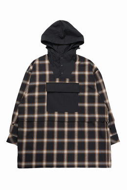 F/CE. WATER-SHIELD CHECK ANORAK SHIRT (BLACK)