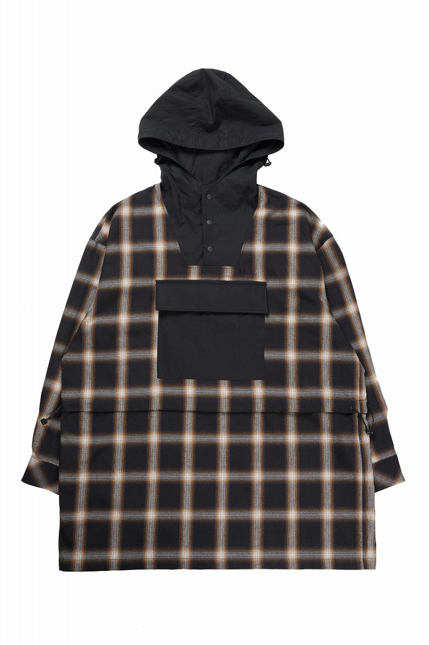 F/CE. WATER-SHIELD CHECK ANORAK SHIRT (BLACK)