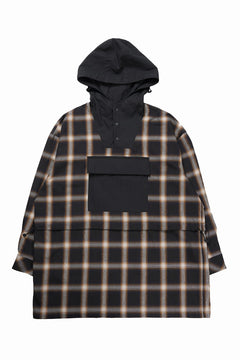 画像をギャラリービューアに読み込む, F/CE. WATER-SHIELD CHECK ANORAK SHIRT (BLACK)