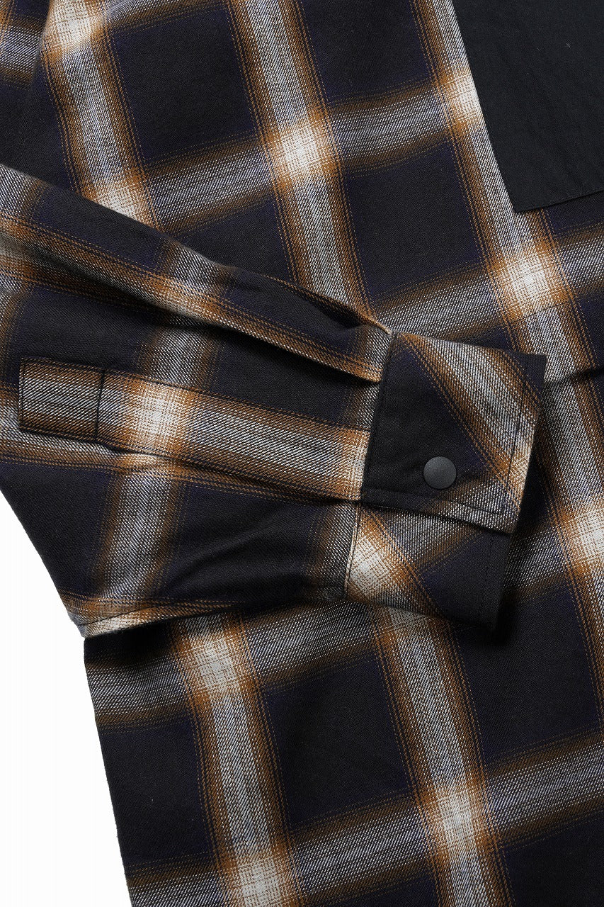 画像をギャラリービューアに読み込む, F/CE. WATER-SHIELD CHECK ANORAK SHIRT (BLACK)