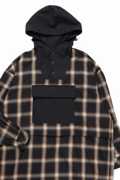 画像をギャラリービューアに読み込む, F/CE. WATER-SHIELD CHECK ANORAK SHIRT (BLACK)