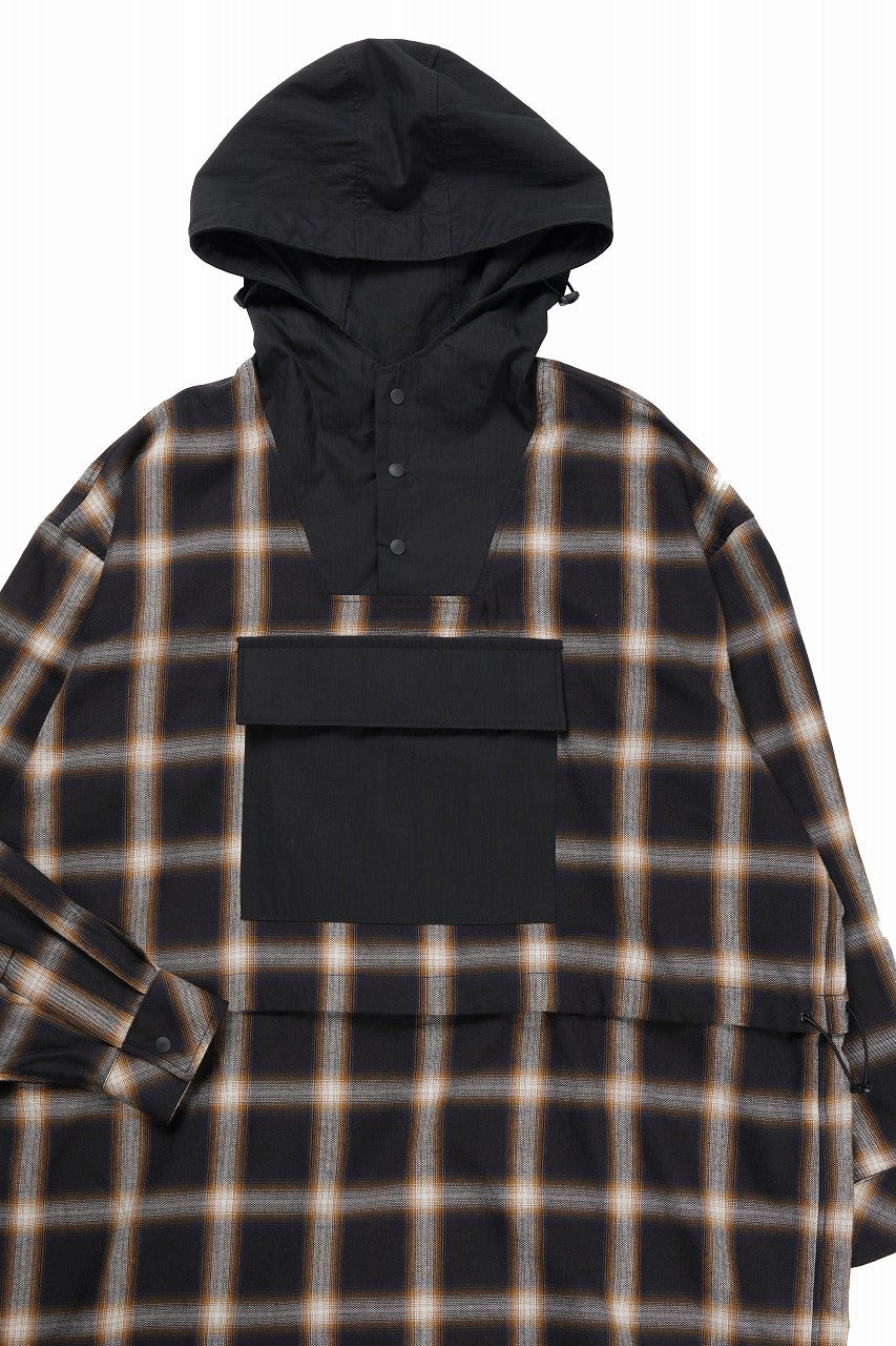 画像をギャラリービューアに読み込む, F/CE. WATER-SHIELD CHECK ANORAK SHIRT (BLACK)