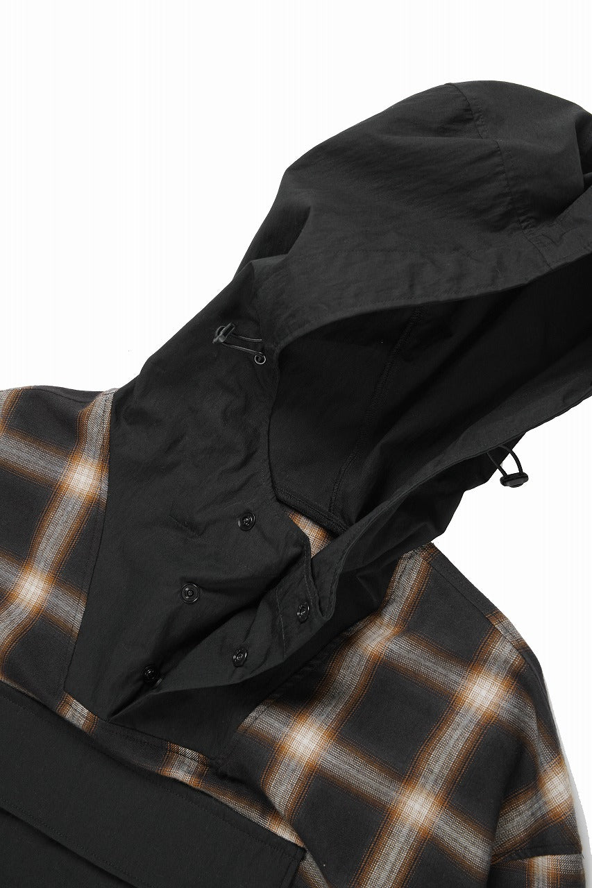 画像をギャラリービューアに読み込む, F/CE. WATER-SHIELD CHECK ANORAK SHIRT (BLACK)