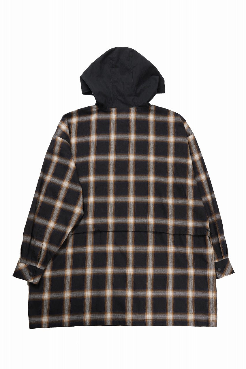 画像をギャラリービューアに読み込む, F/CE. WATER-SHIELD CHECK ANORAK SHIRT (BLACK)
