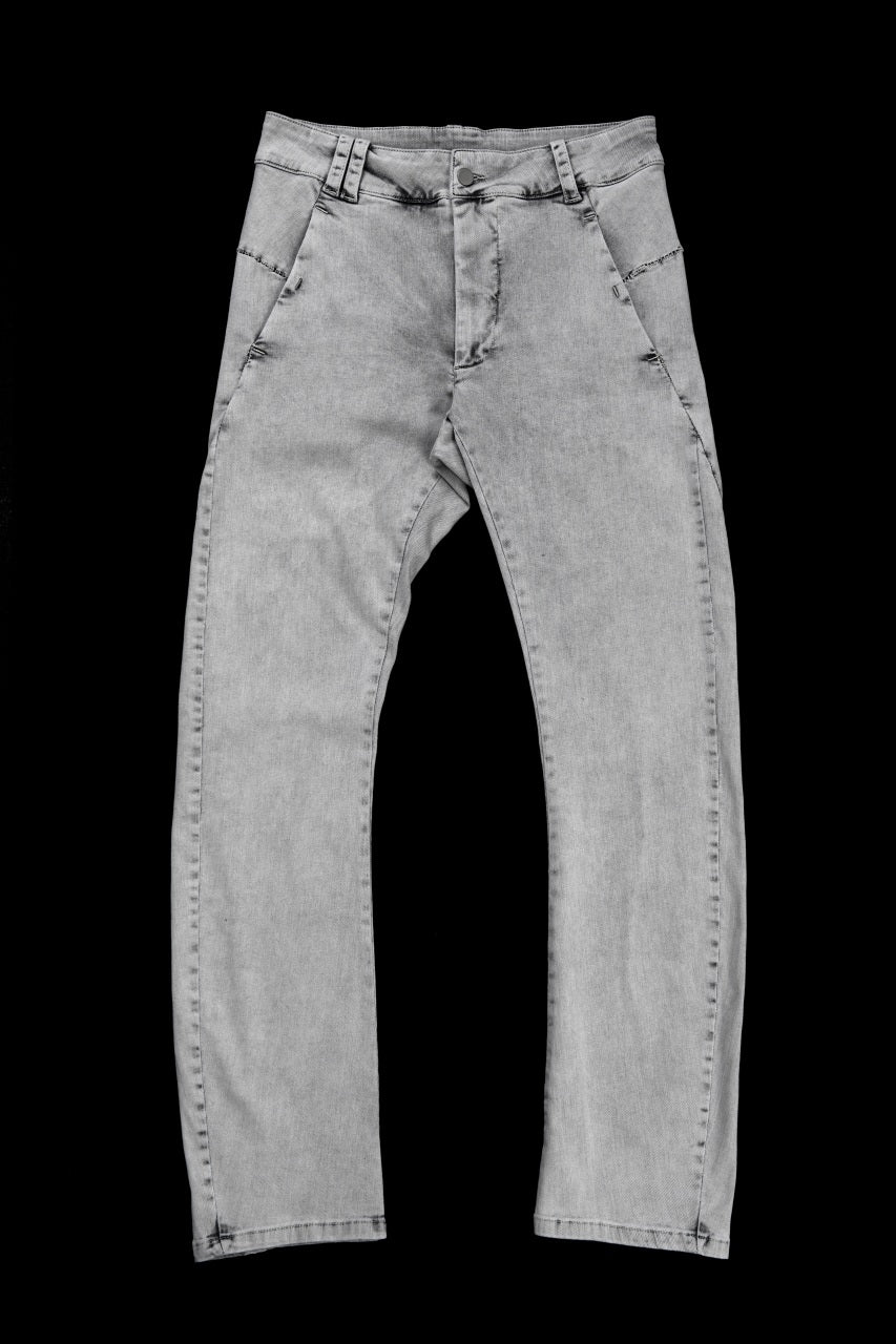 画像をギャラリービューアに読み込む, thom/krom SLIM FIT DENIM TROUSERS / ACID BLEECH - SCAR STITCH (LIGHT GREY)