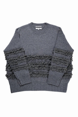 F/CE. DUAL TEXTURE SHIFTED LINES KNIT (CHARCOAL)
