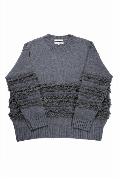 F/CE. DUAL TEXTURE SHIFTED LINES KNIT (CHARCOAL)