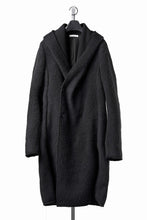 Load image into Gallery viewer, daub HOODED WRAP COAT / VIRGIN WOOL (BLACK)