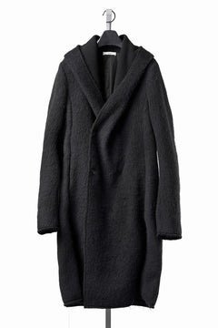 Load image into Gallery viewer, daub HOODED WRAP COAT / VIRGIN WOOL (BLACK)