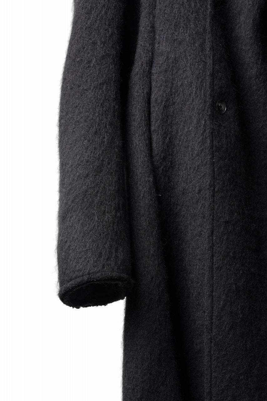 Load image into Gallery viewer, daub HOODED WRAP COAT / VIRGIN WOOL (BLACK)