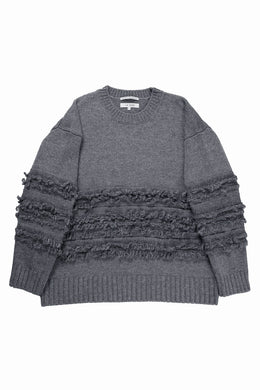 F/CE. DUAL TEXTURE SHIFTED LINES KNIT (CHARCOAL)