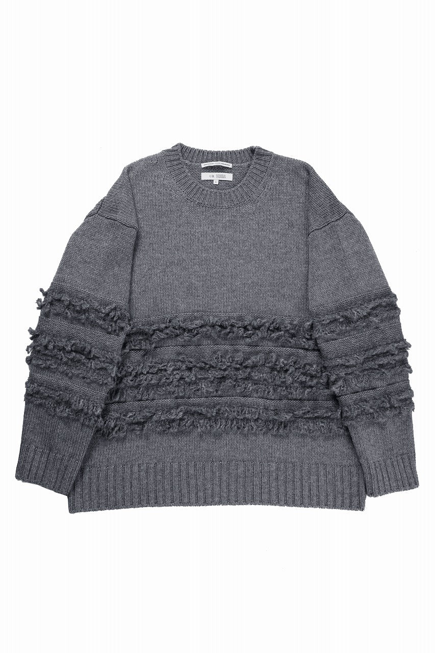F/CE. DUAL TEXTURE SHIFTED LINES KNIT (CHARCOAL)