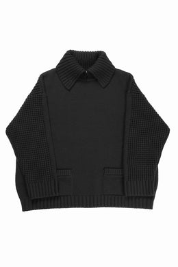 F/CE. REVERSE PATTERN COLLAR KNIT (BLACK)