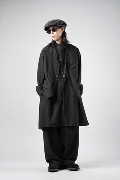 Load image into Gallery viewer, KLASICA "SH-042" STAND COLLAR LONG TAIL SHIRTS / AMBIENCE ANTIQUE DRAPER (CACAO NIB)