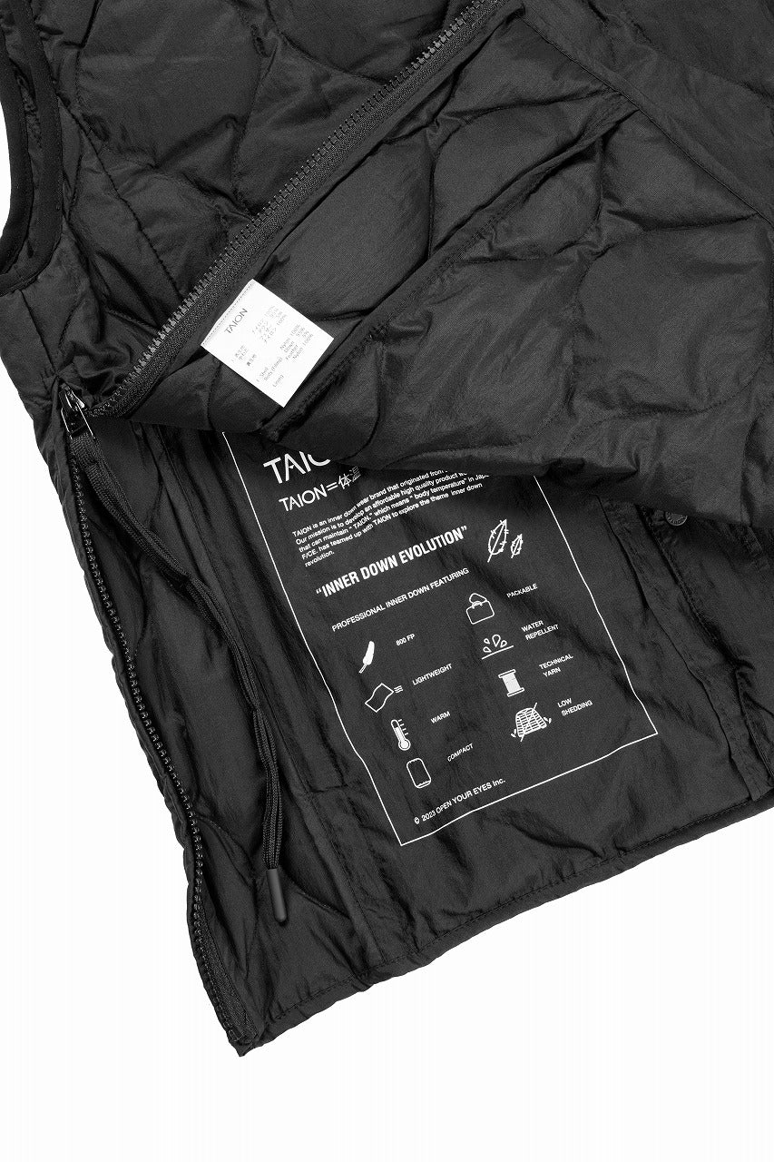 F/CE. x TAION® PACKABLE INNER DOWN VEST (BLACK)