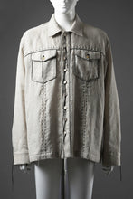 Load image into Gallery viewer, A TENTATIVE ATELIER Abel G. PIPING POCKET WORKER SHIRT (DIRTY WHITE)
