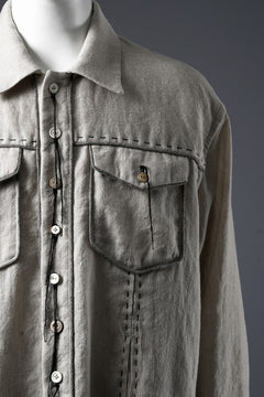 Load image into Gallery viewer, A TENTATIVE ATELIER Abel G. PIPING POCKET WORKER SHIRT (DIRTY WHITE)