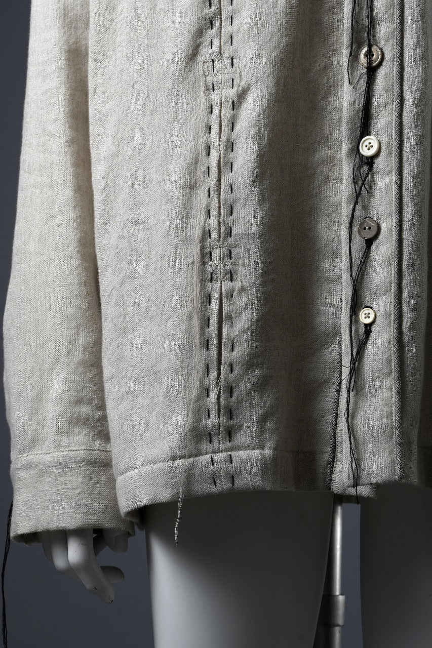 Load image into Gallery viewer, A TENTATIVE ATELIER Abel G. PIPING POCKET WORKER SHIRT (DIRTY WHITE)