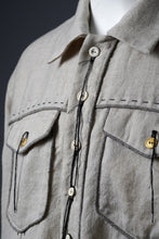 Load image into Gallery viewer, A TENTATIVE ATELIER Abel G. PIPING POCKET WORKER SHIRT (DIRTY WHITE)